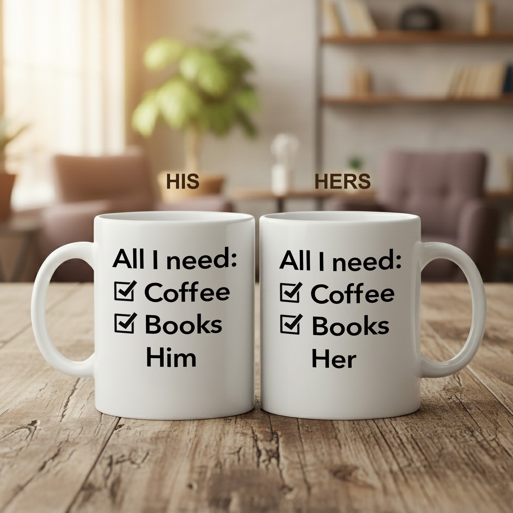 All I Need Coffee Books Him Mug – Romantic Book Lover Gift – Girlfriend Coffee Cup – 11oz 15oz Ringer Mug |Mug 144