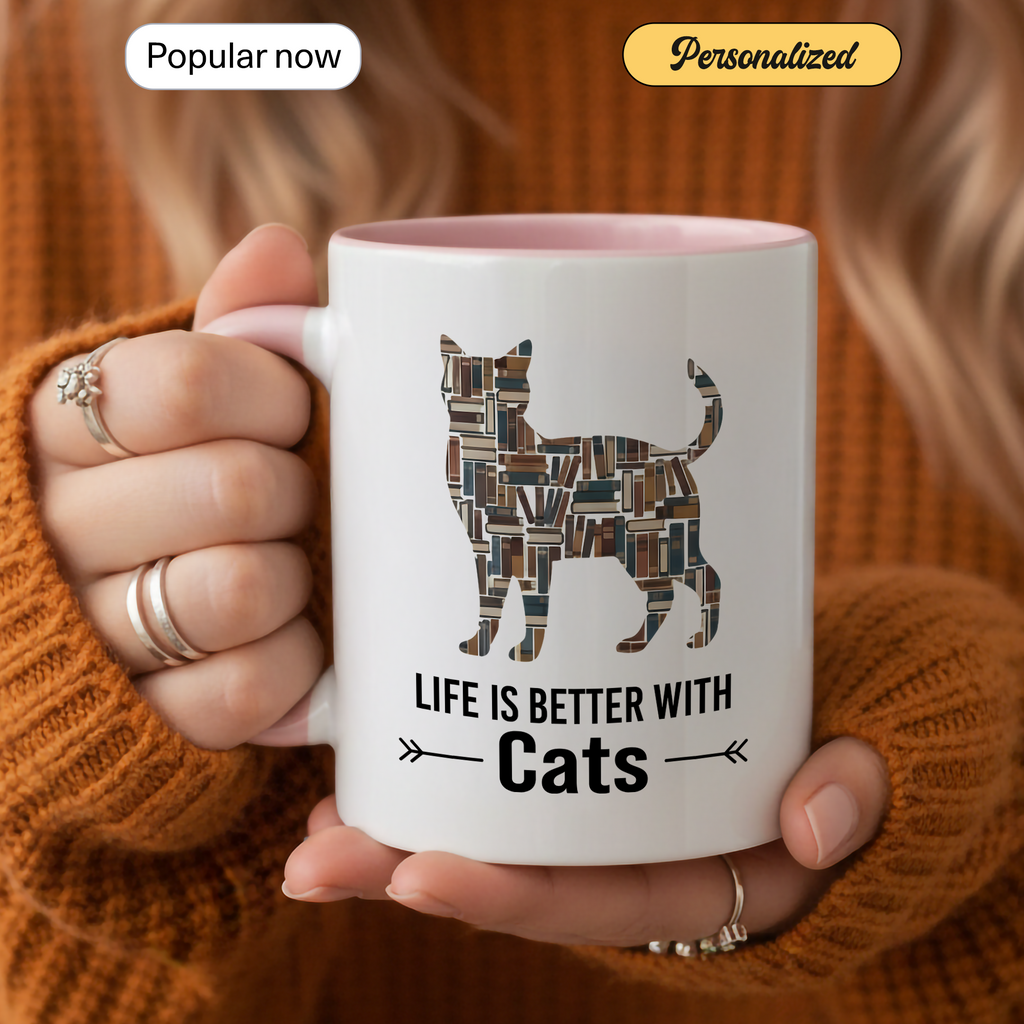All I Need Is Coffee and Cats Mug – Cat Lover Coffee Cup – Funny Cat Mom Gift – 11oz 15oz Ringer Mug |Mug 142