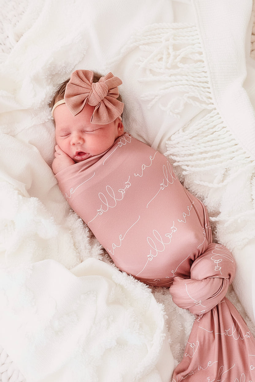 Personalized Baby Name Swaddle Blanket | Dusty Hues