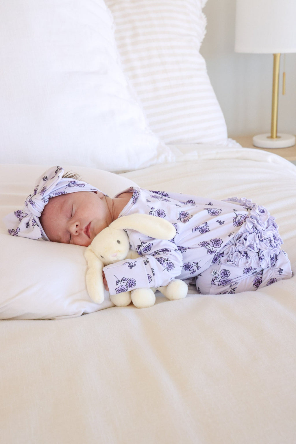 Ruffle Zipper Footie | Amethyst Garden