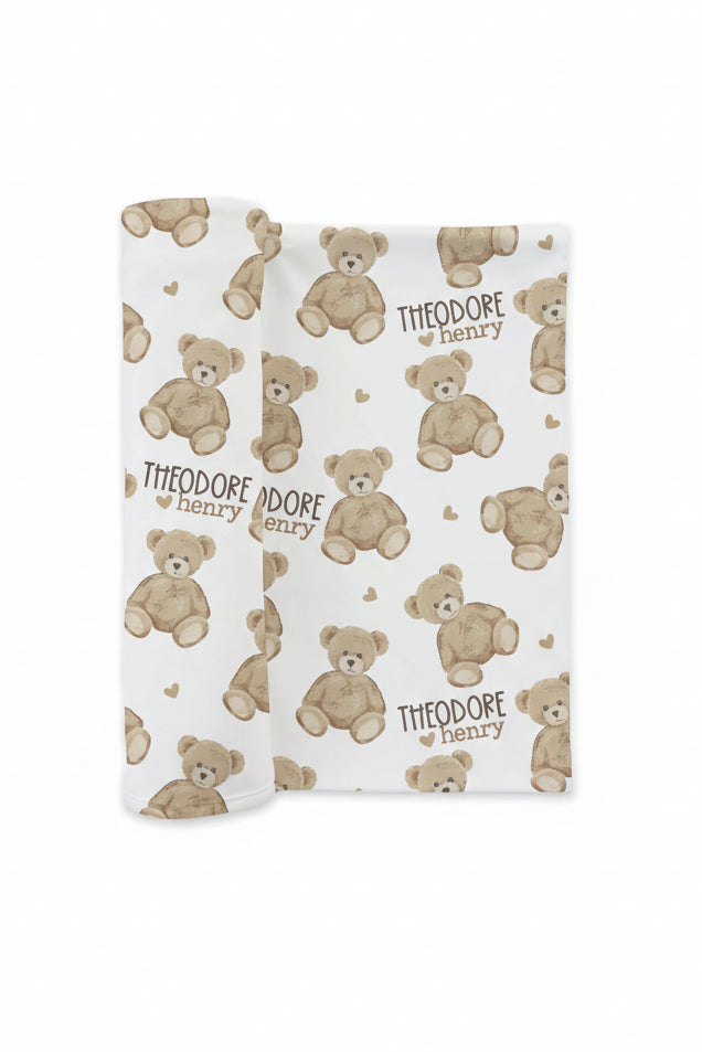 Beary Sweet Personalized Swaddle Blanket