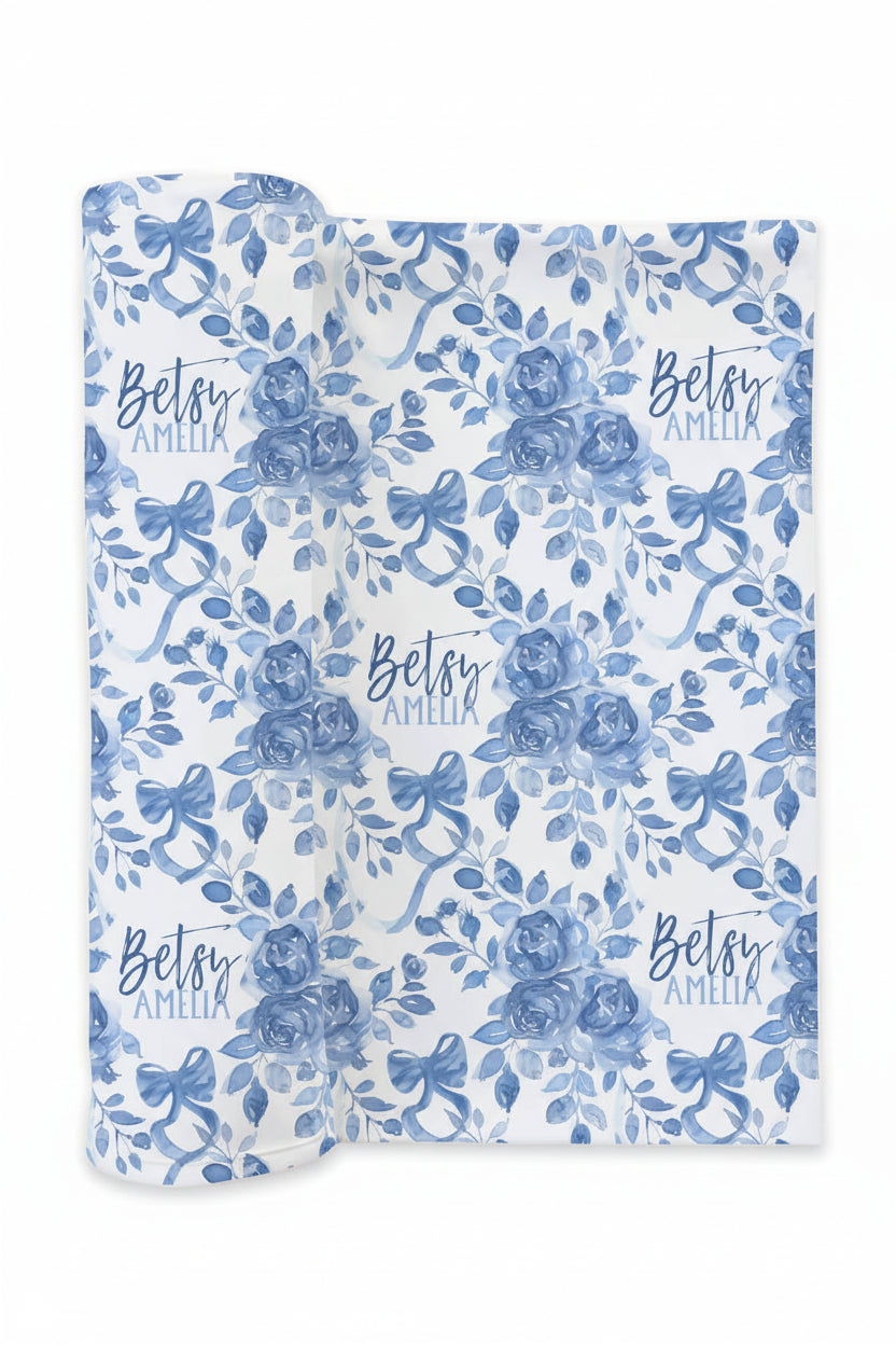 Betsy's Blooms Personalized Swaddle Blanket
