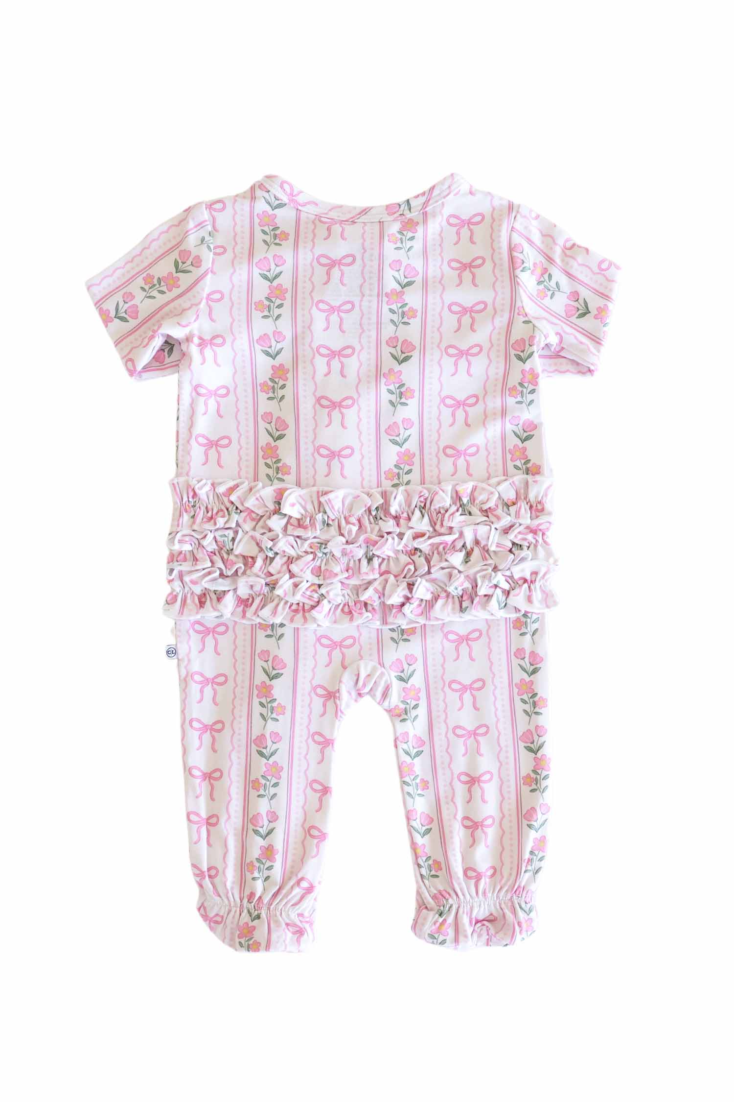 Ruffle Zipper Footie | Coquette Garden