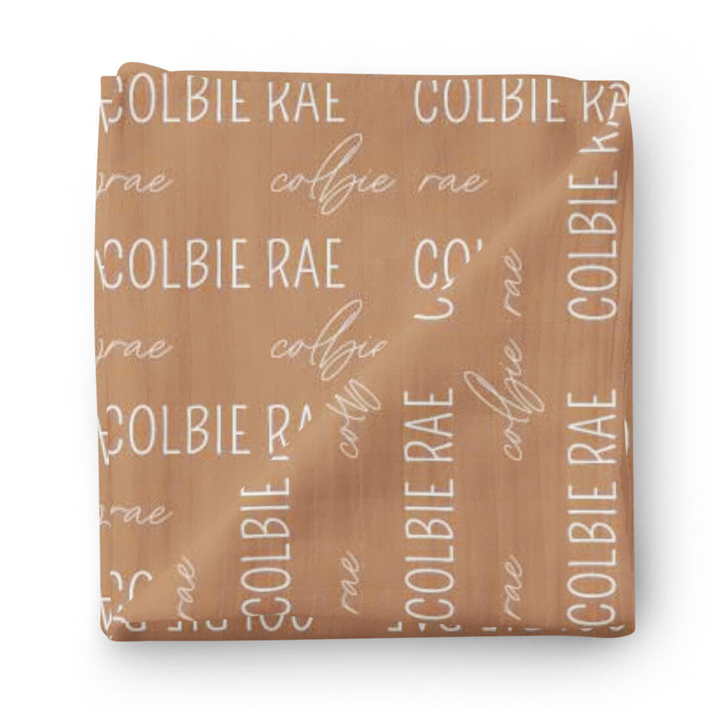 Personalized Camel Baby Name Swaddle Blanket