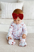Wren's Wildflower Zipper Ruffle Footie