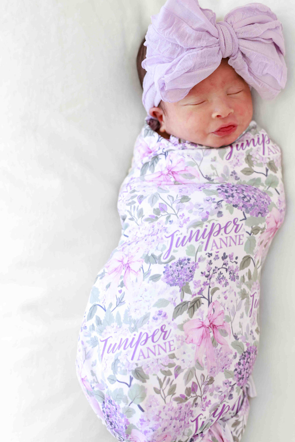 Personalized Swaddle Blanket | Lavender Lullaby
