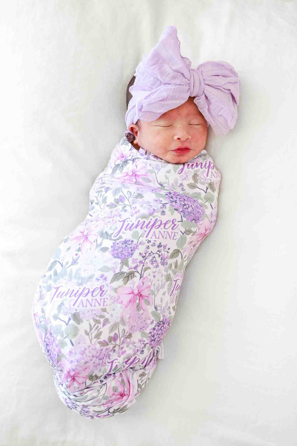 Personalized Swaddle Blanket | Lavender Lullaby
