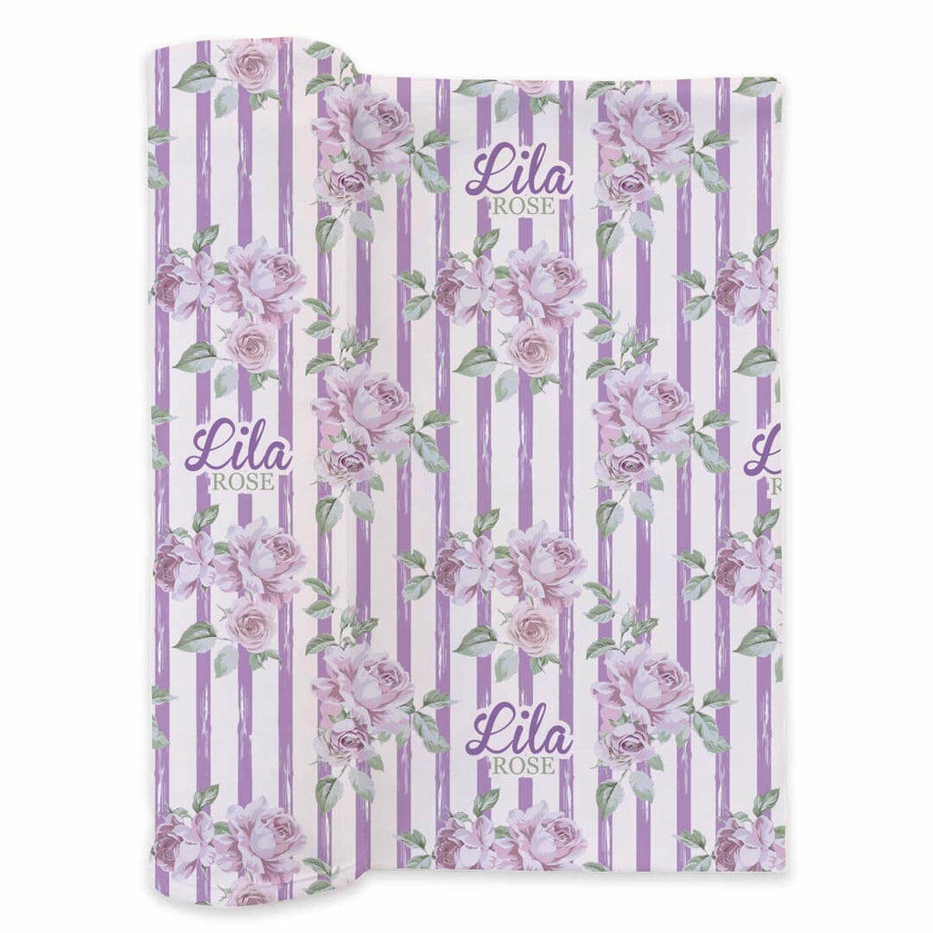 Lila's Lilacs Personalized Swaddle Blanket