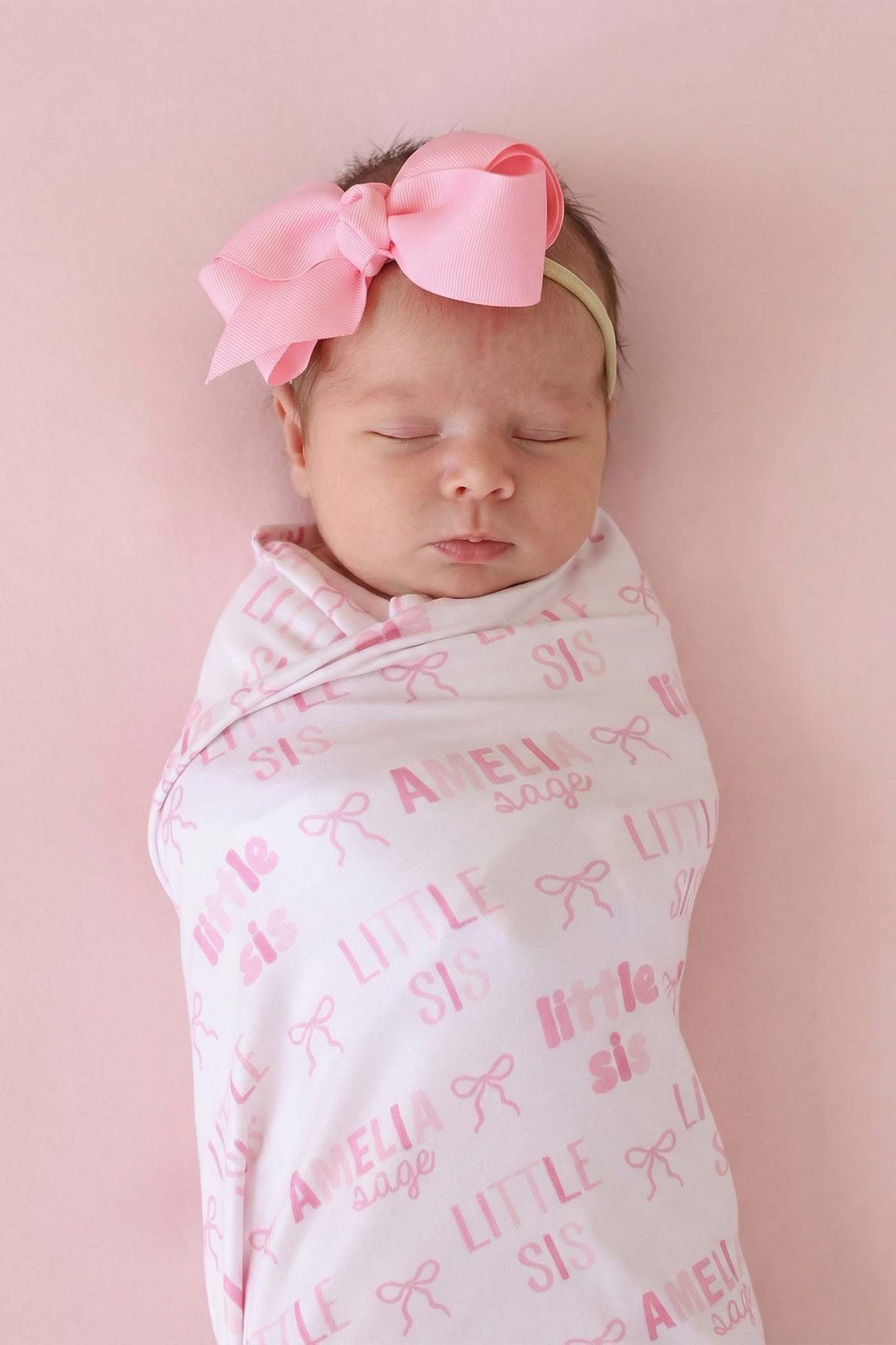 Personalized Swaddle Blanket | Little Sis