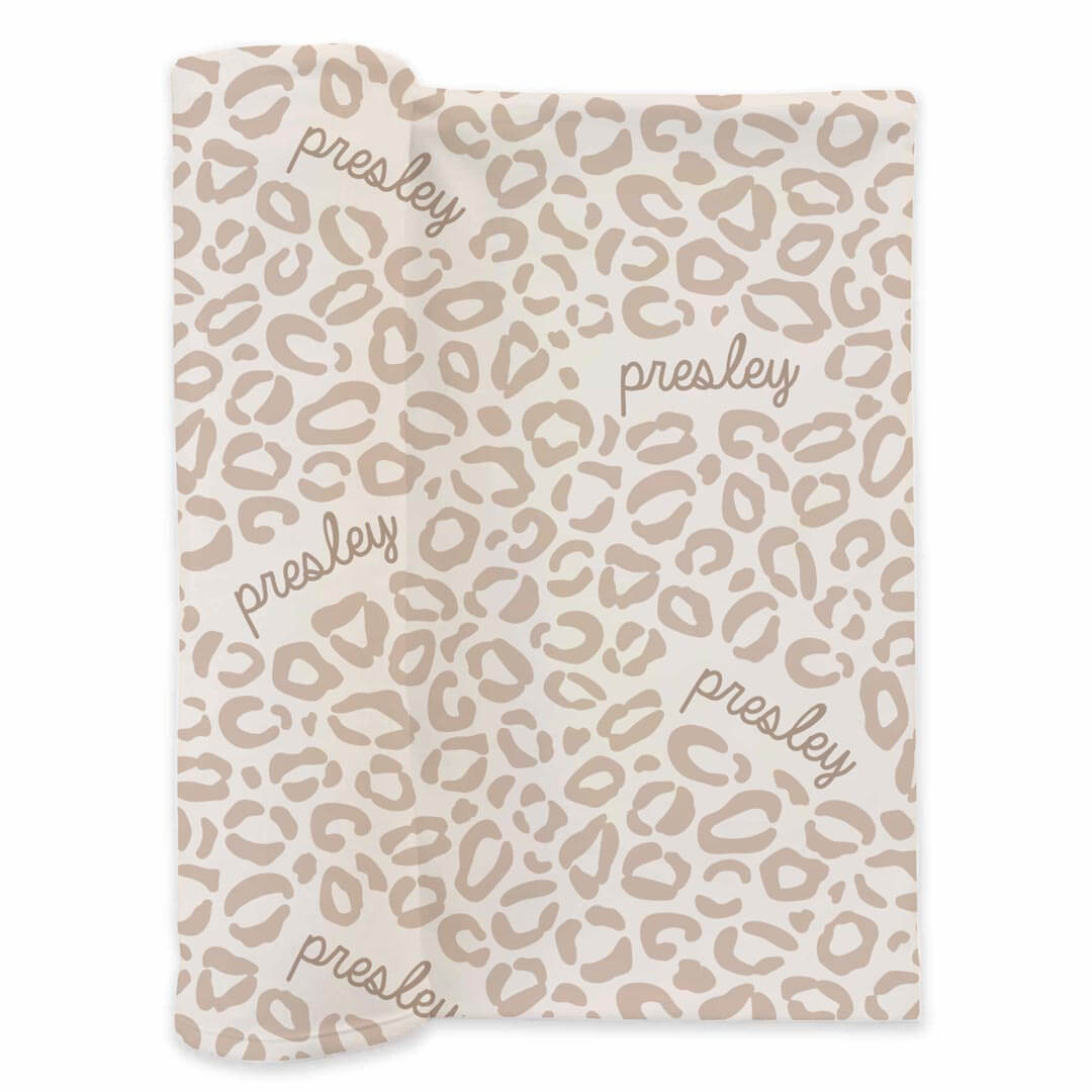 Lovely Leopard Personalized Swaddle Blanket