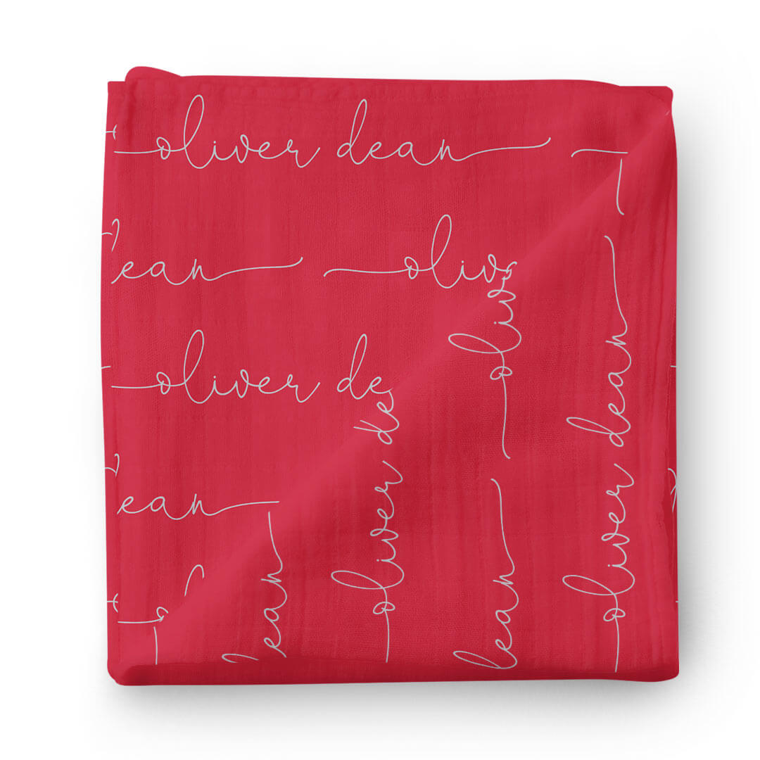 Personalized Scarlet Baby Name Swaddle Blanket - Script Only