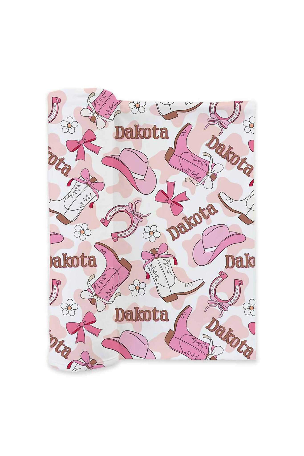 Rodeo Dreams Personalized Swaddle Blanket | Pink