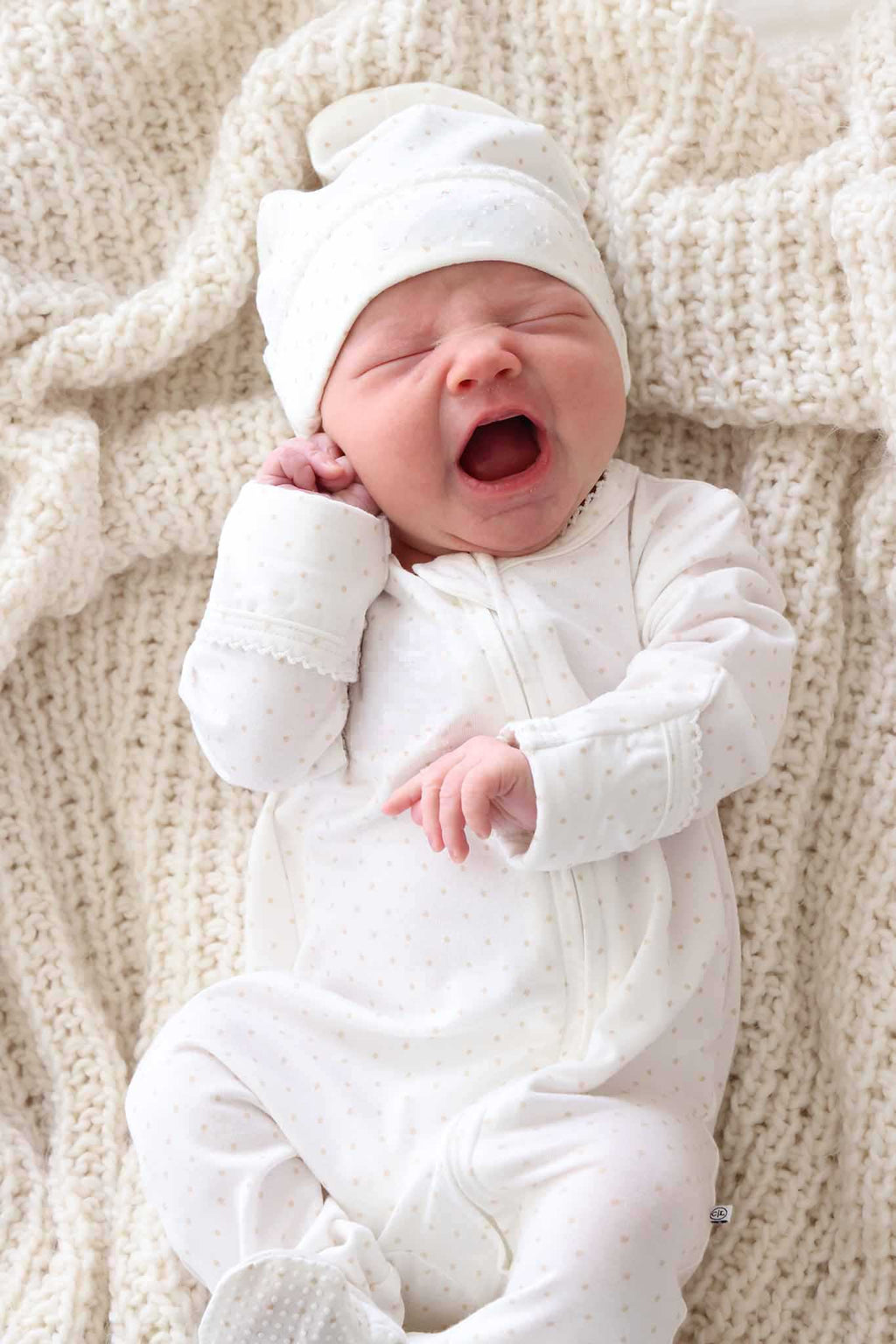 Picot Trim Bamboo Hat | Baby Taupe