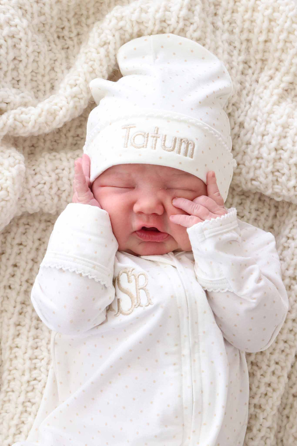Picot Trim Bamboo Zipper Footie | Baby Taupe