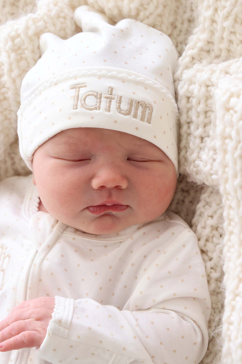 Picot Trim Bamboo Hat | Baby Taupe