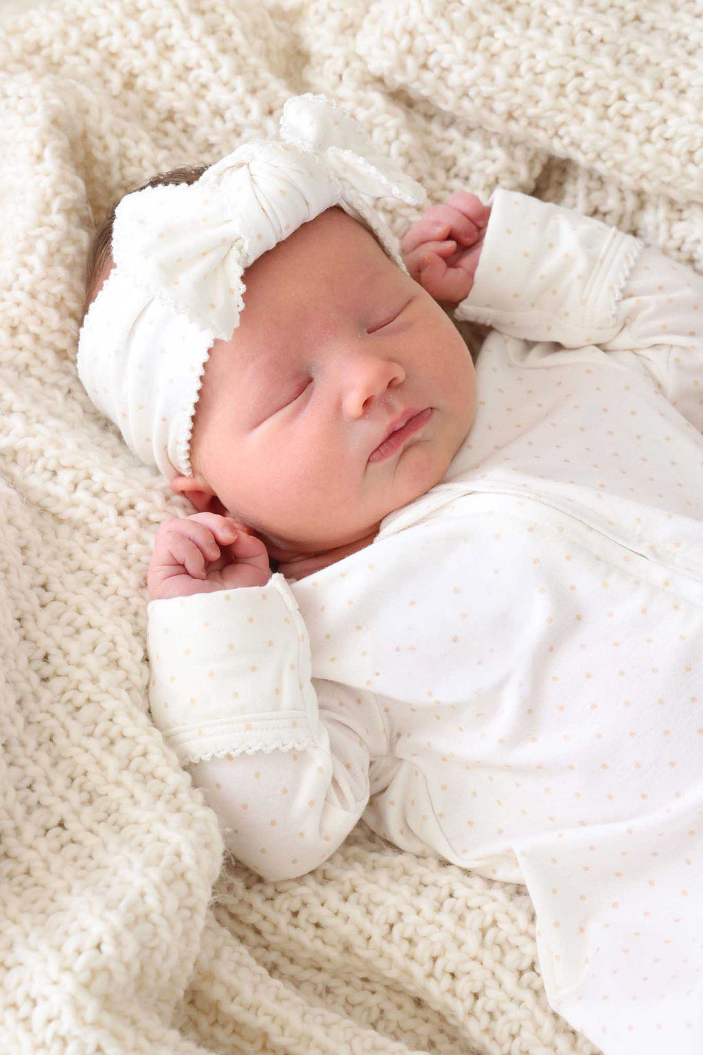 Picot Trim Bamboo Zipper Footie | Baby Taupe