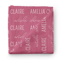 Personalized Dusty Rose Baby Name Swaddle Blanket