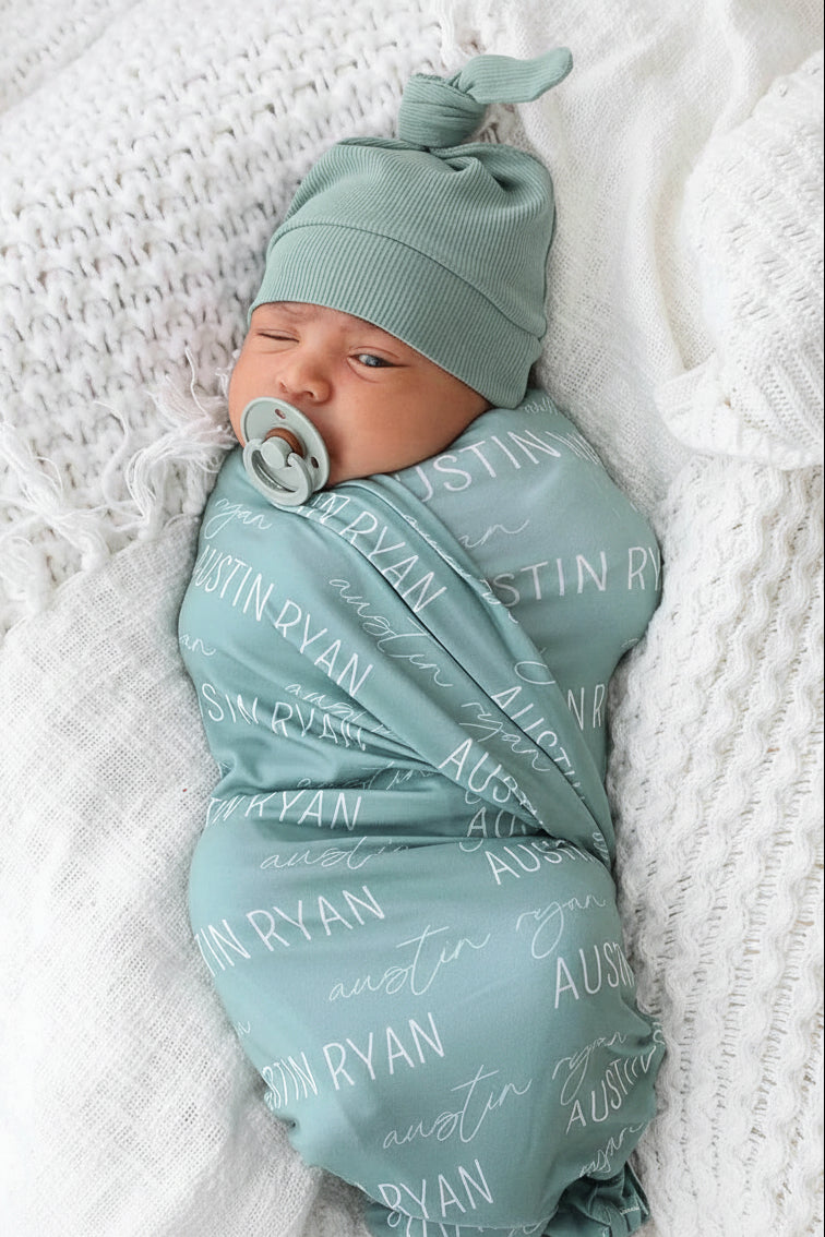 Personalized Baby Name Swaddle Blanket | Dusty Hues