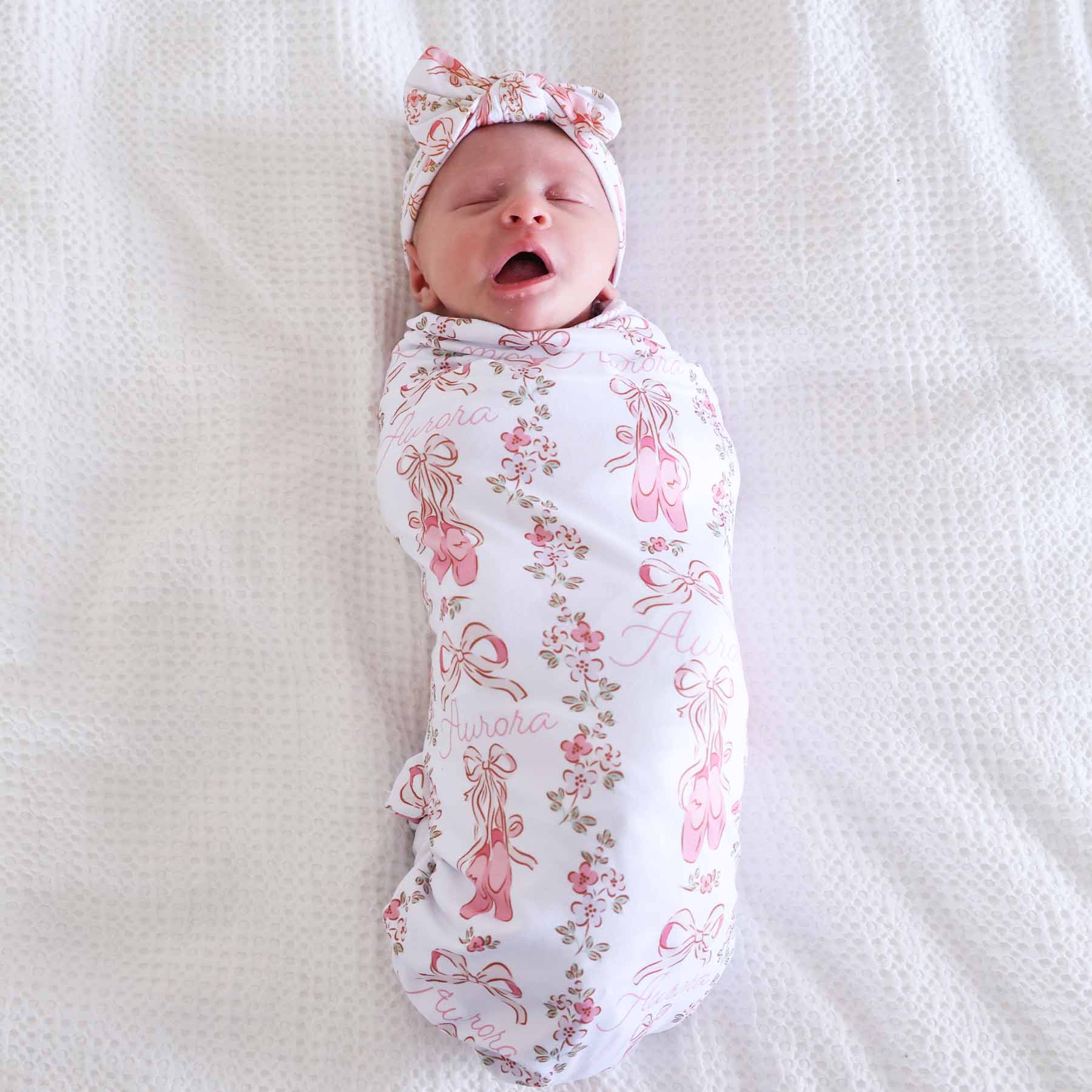 Ballet Blossoms Personalized Swaddle Blanket