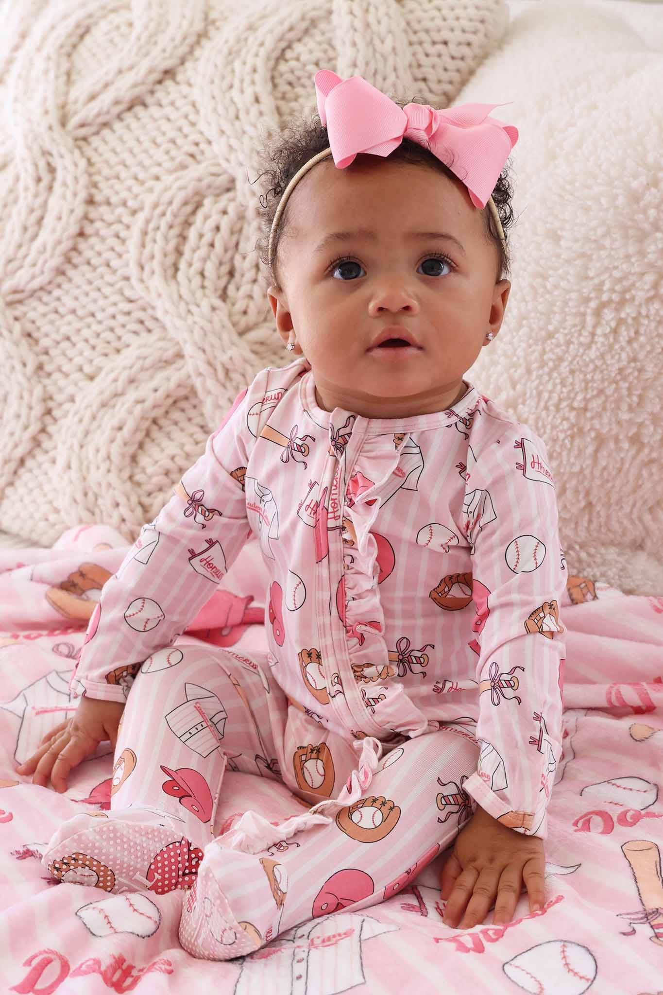 Ballpark Babes Ruffle Zipper Footie