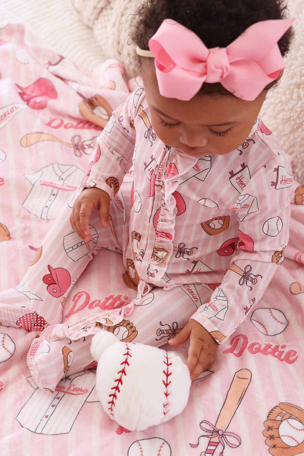 Ballpark Babes Ruffle Zipper Footie