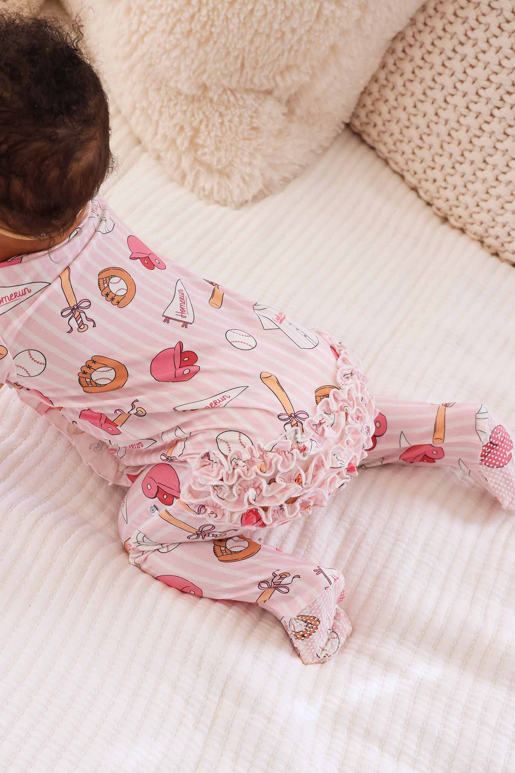 Ballpark Babes Ruffle Zipper Footie