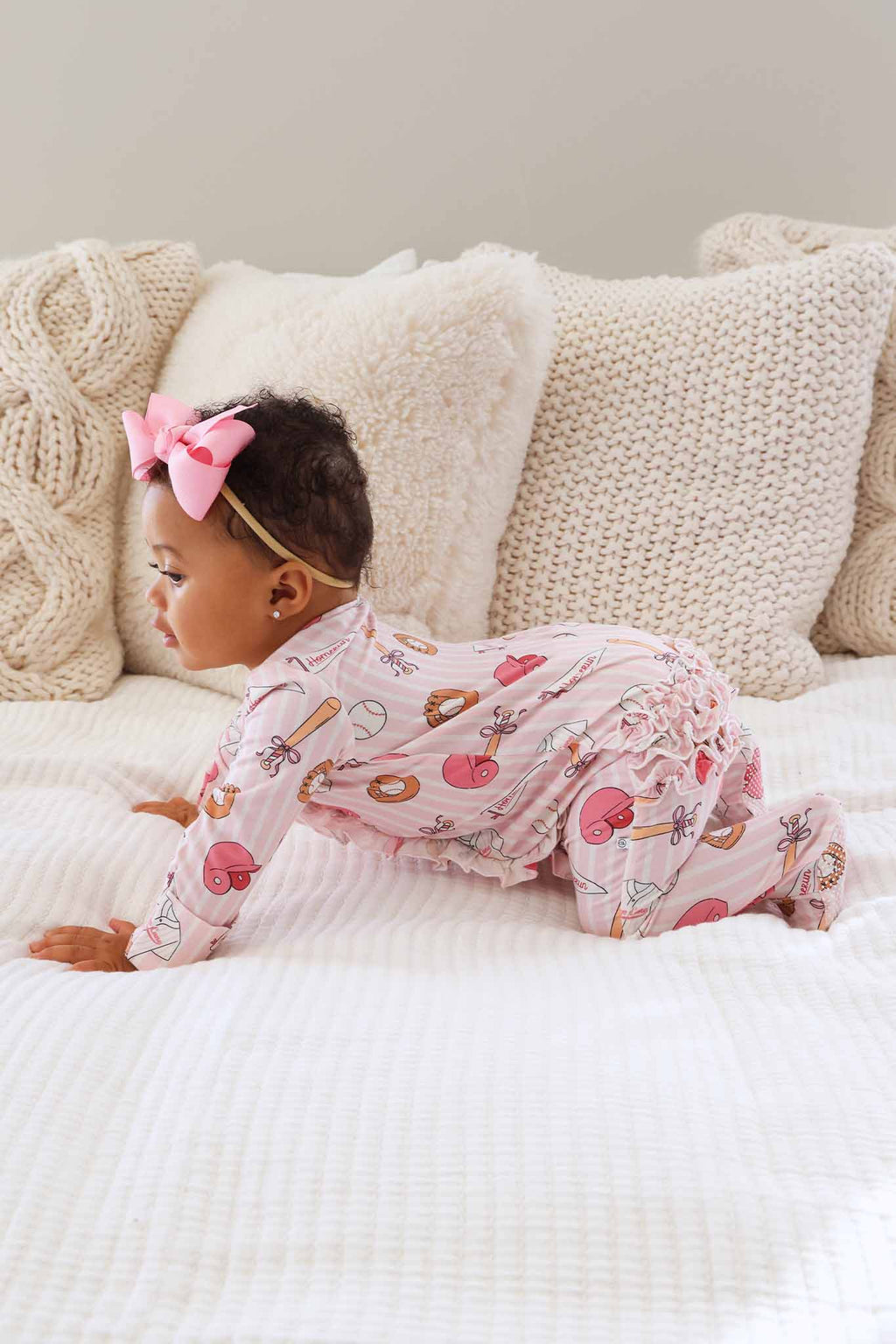 Ballpark Babes Ruffle Zipper Footie