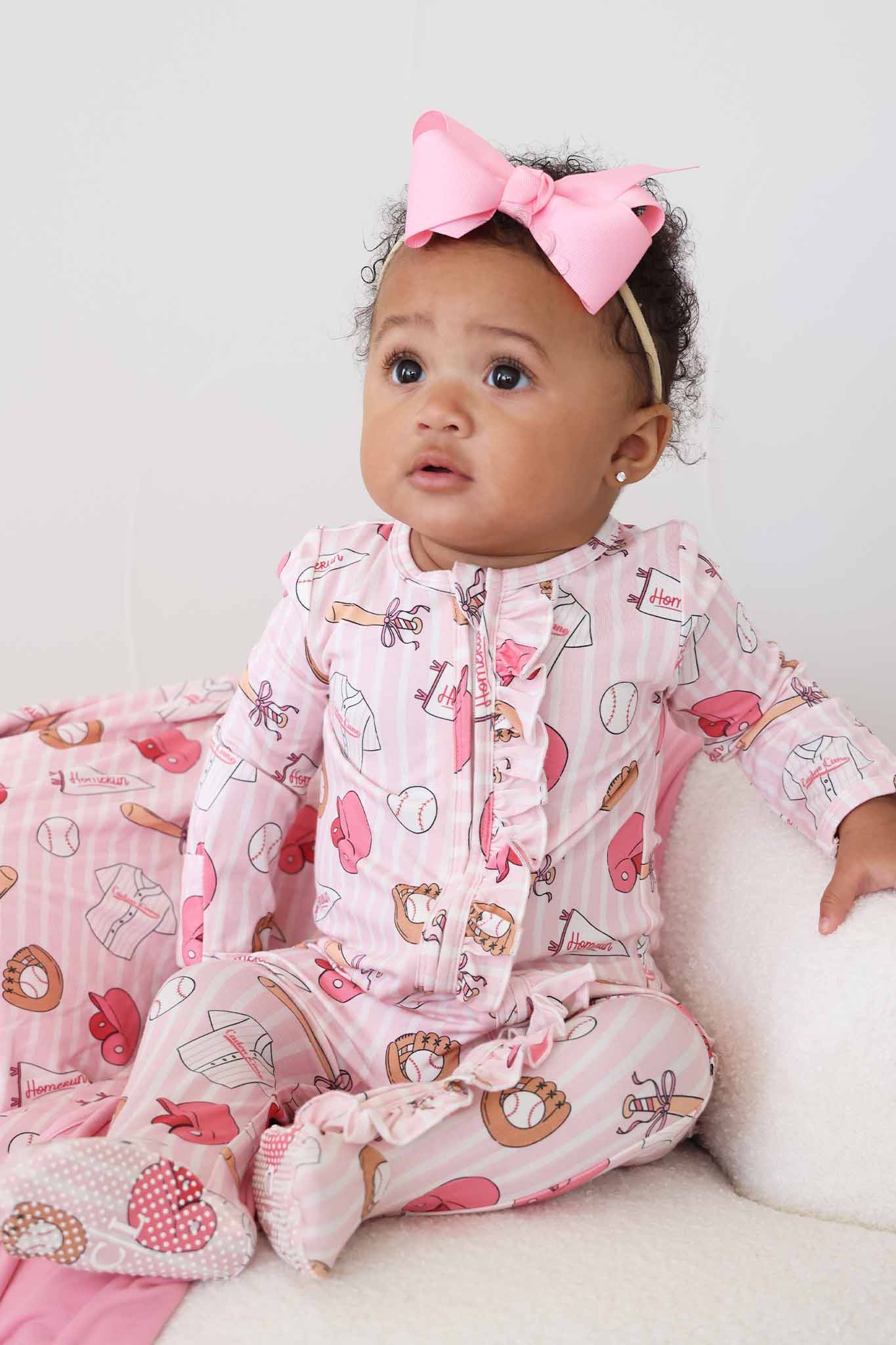 Ballpark Babes Ruffle Zipper Footie