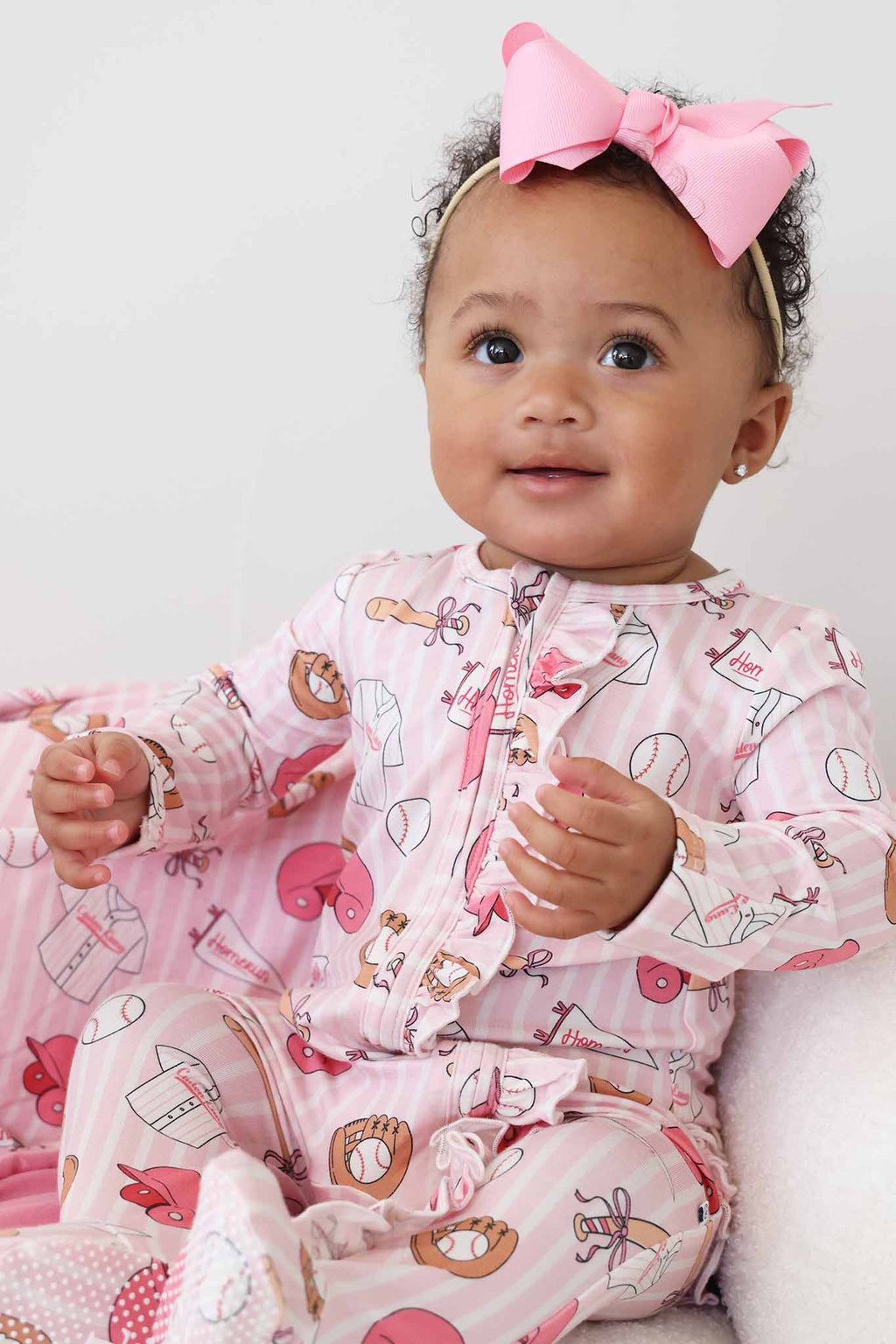 Ballpark Babes Ruffle Zipper Footie