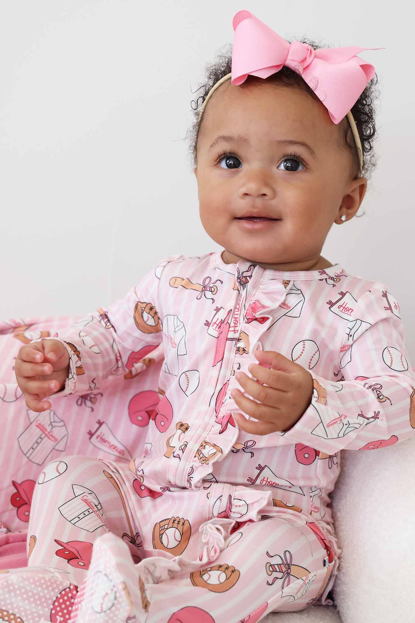 Ballpark Babes Ruffle Zipper Footie