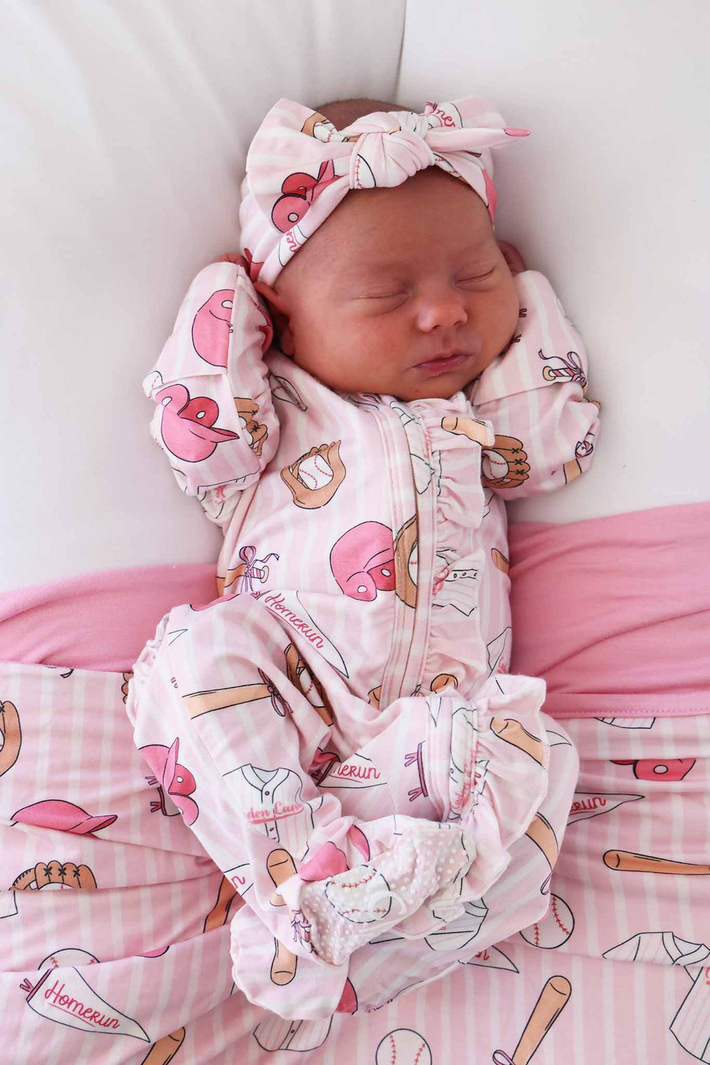 Ballpark Babes Ruffle Zipper Footie