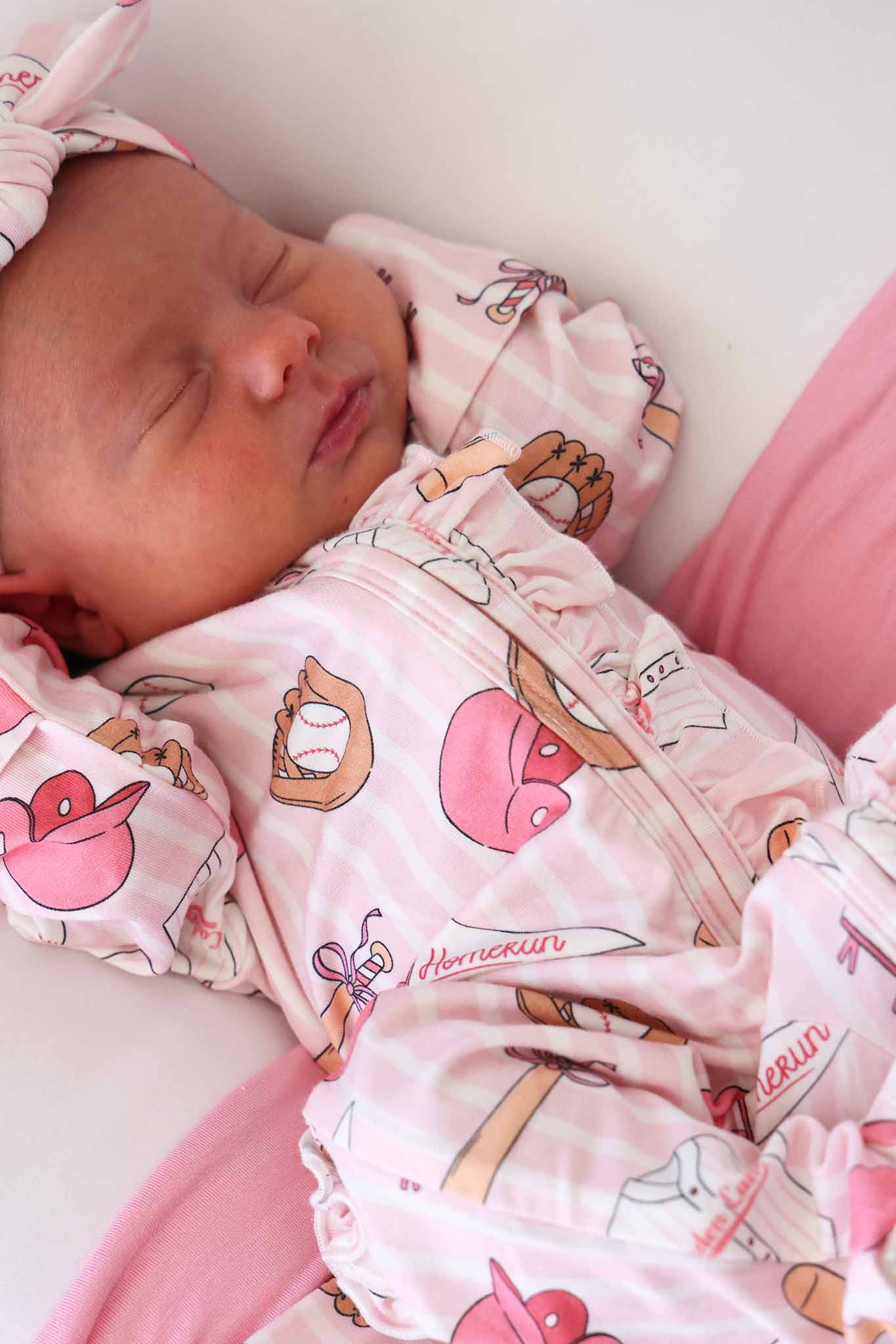 Ballpark Babes Ruffle Zipper Footie