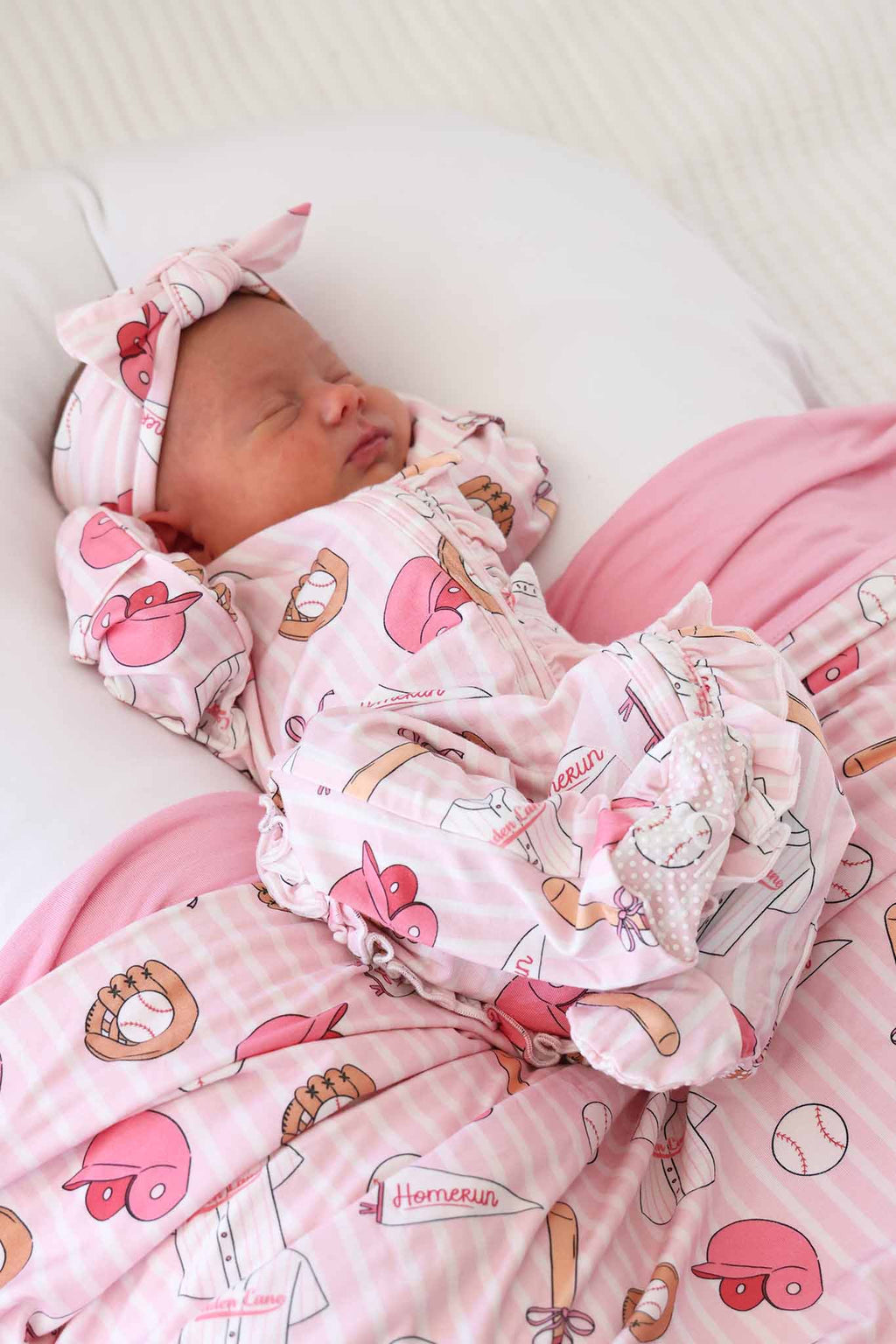 Ballpark Babes Ruffle Zipper Footie