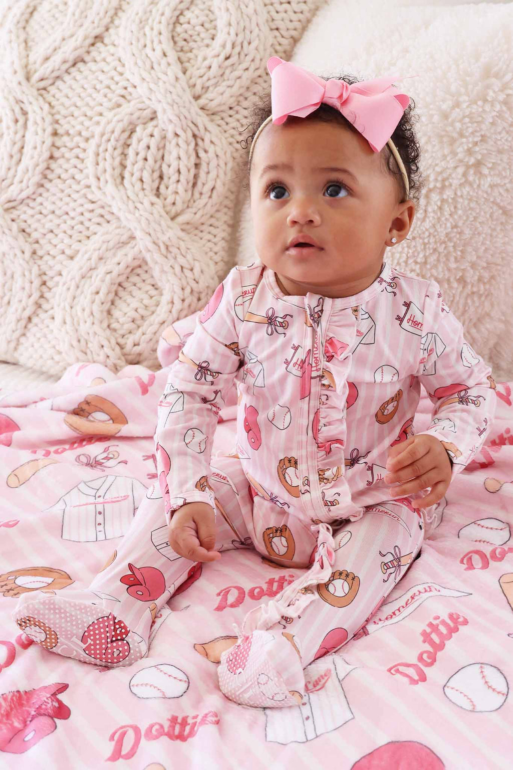 Ballpark Babes Ruffle Zipper Footie