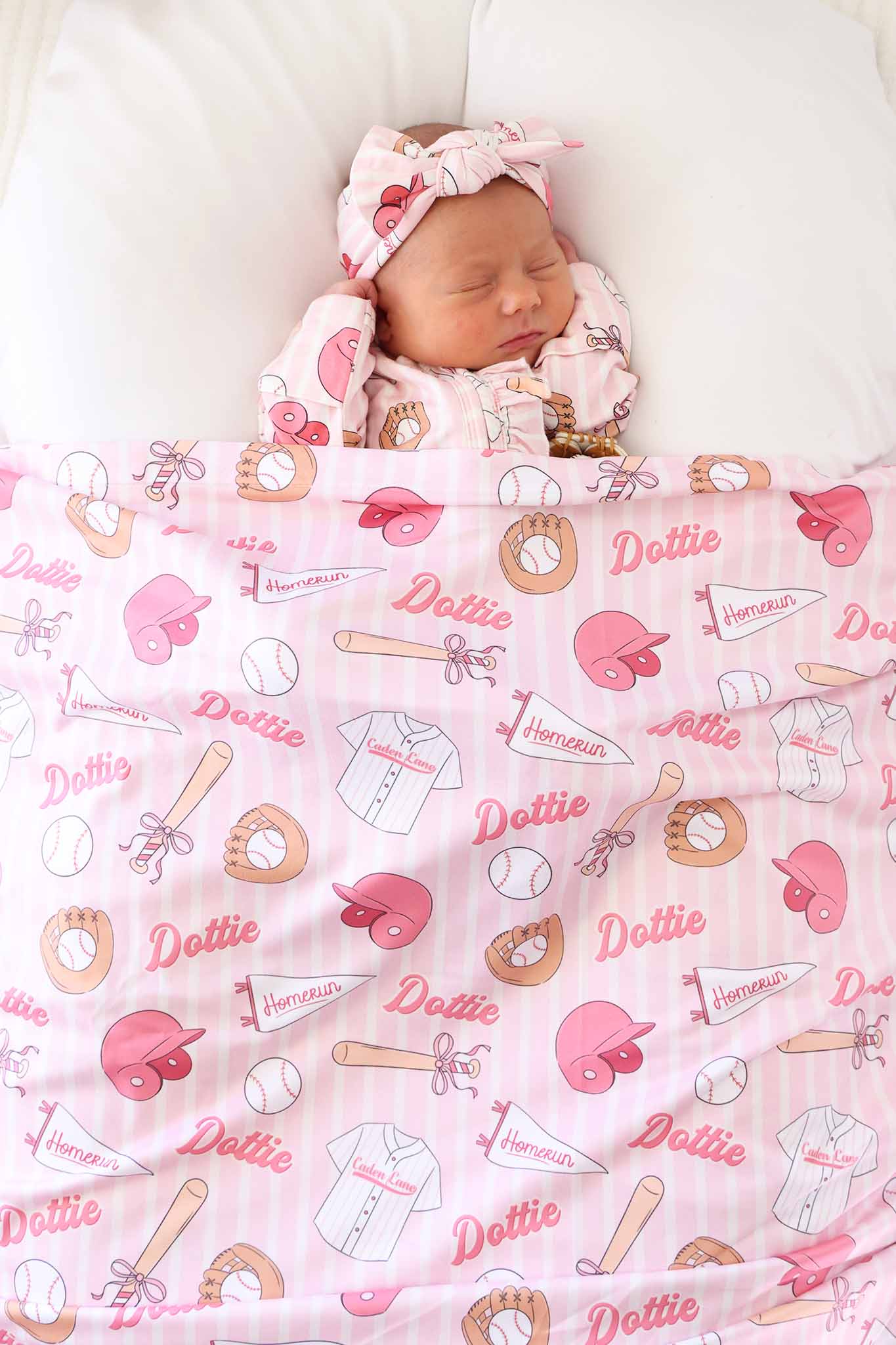 Ballpark Babes Personalized Swaddle Blanket