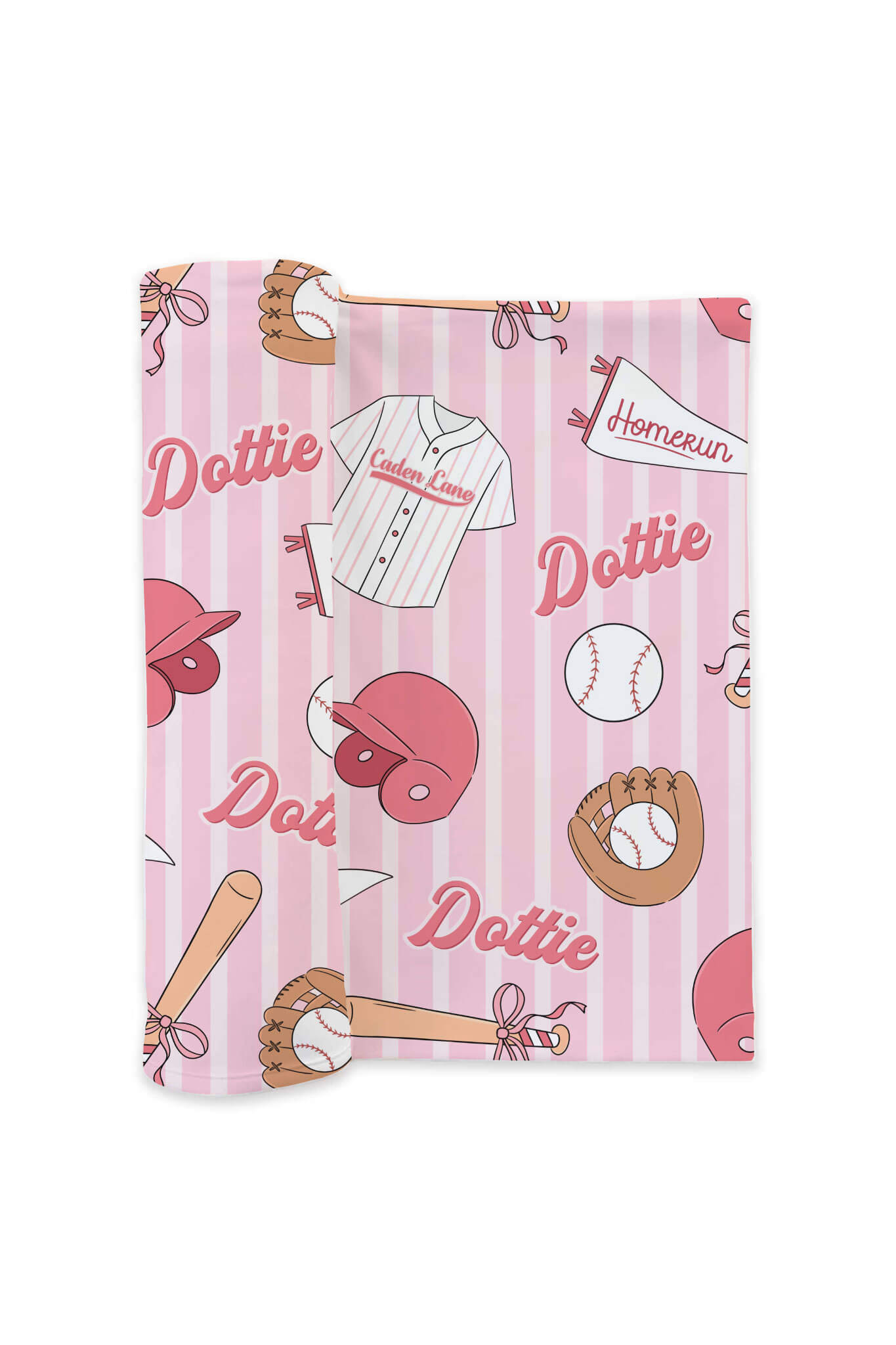 Ballpark Babes Personalized Swaddle Blanket