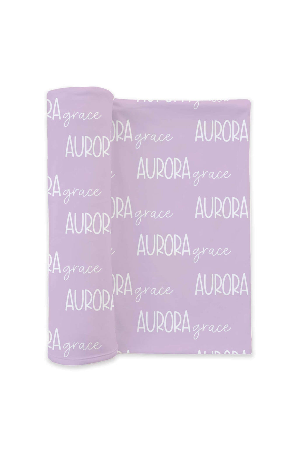 Personalized Baby Name Swaddle Blanket Font Duo | Barely Orchid