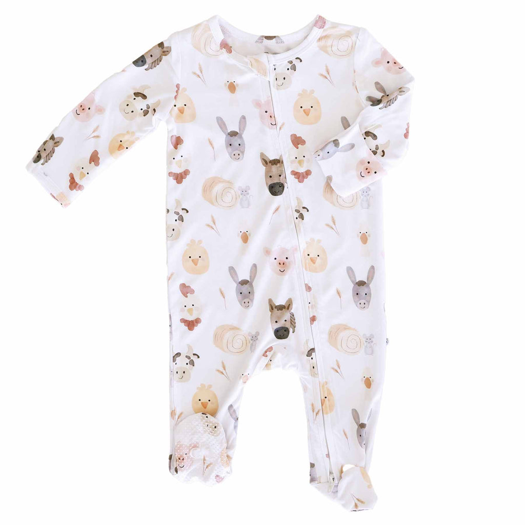 Barnyard Buddies Zipper Footie