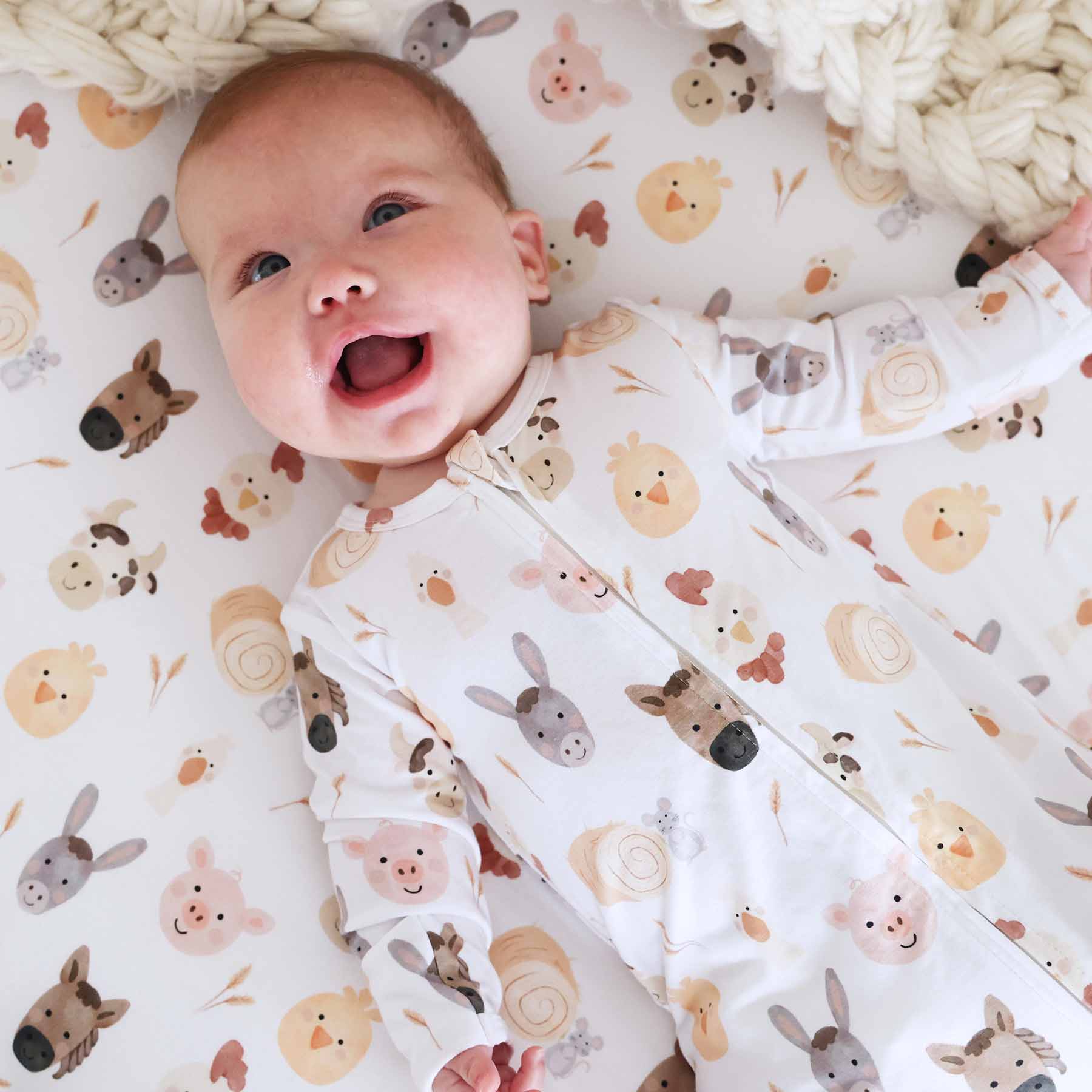 Barnyard Buddies Zipper Footie