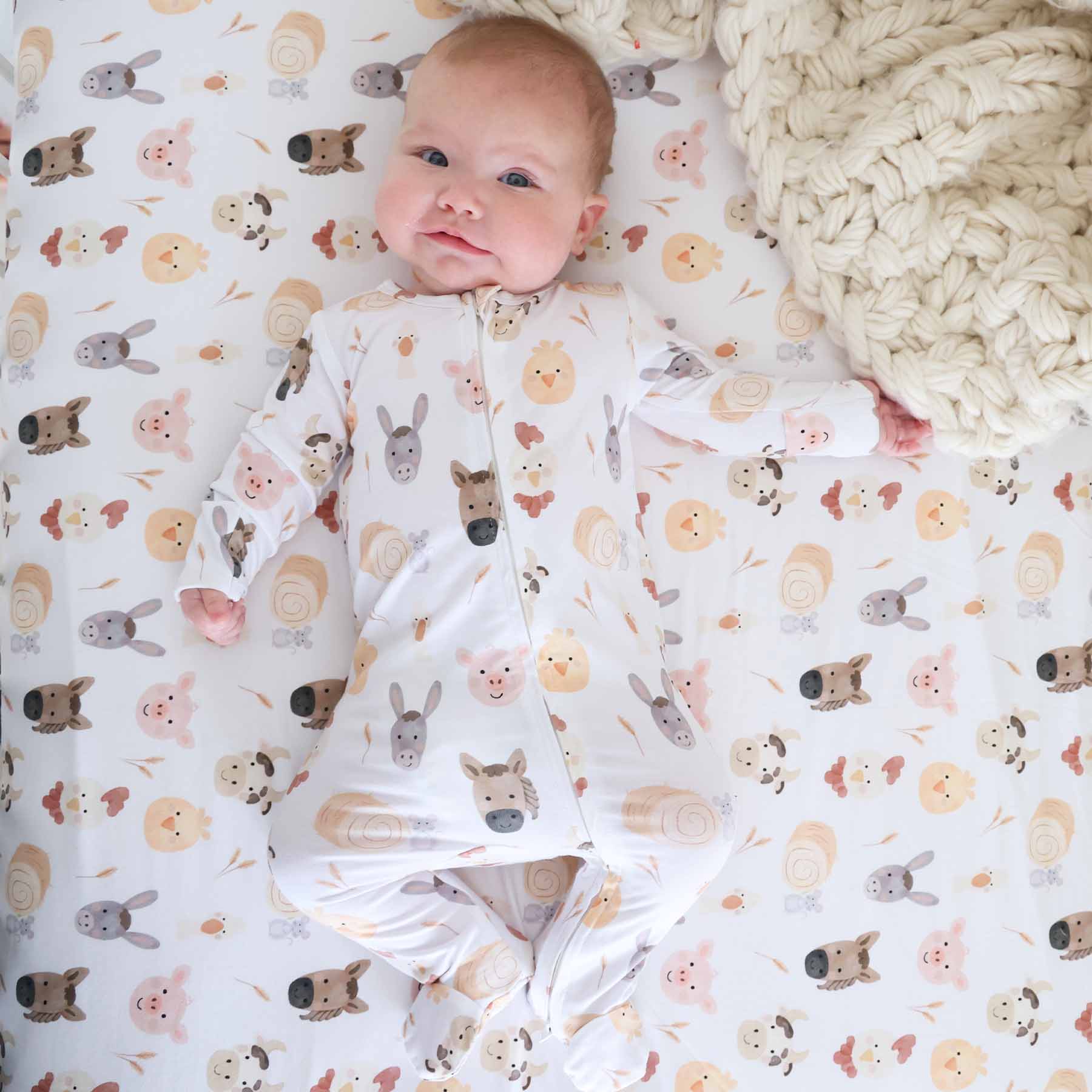 Barnyard Buddies Zipper Footie