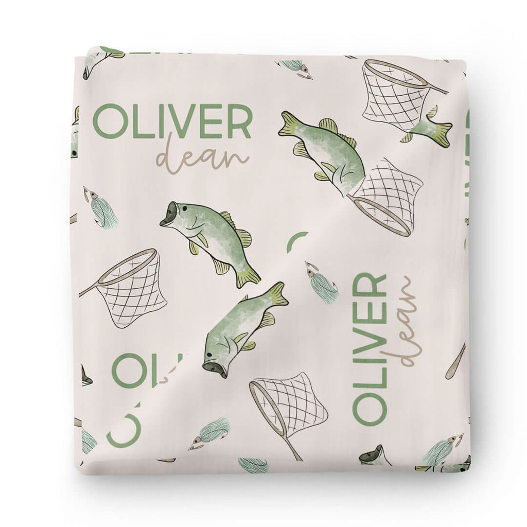 Bass Buddies Personalized Baby Name Swaddle Blanket