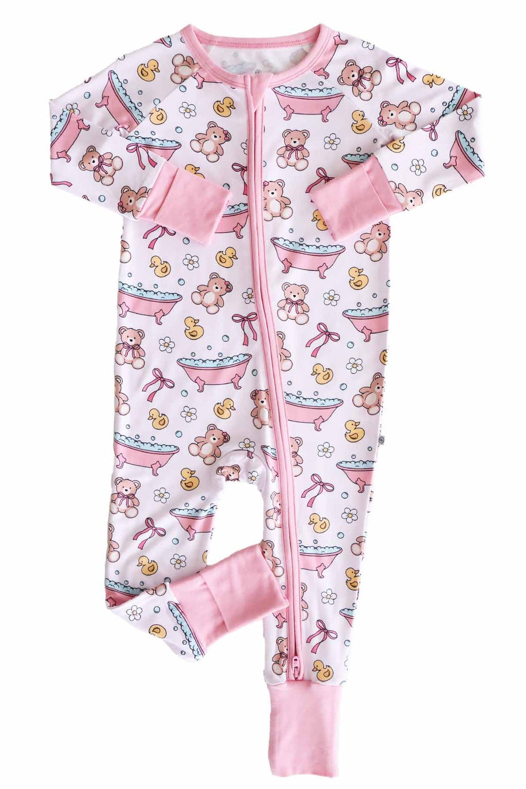 Bathtime Besties Convertible Zip Romper | Pink