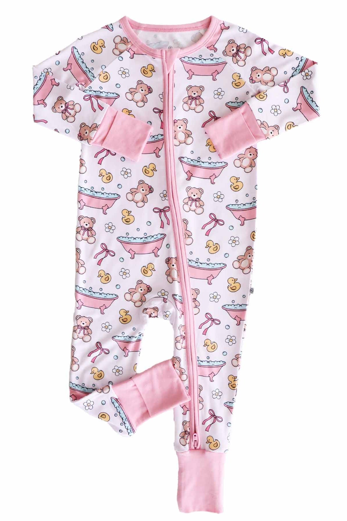 Bathtime Besties Convertible Zip Romper | Pink