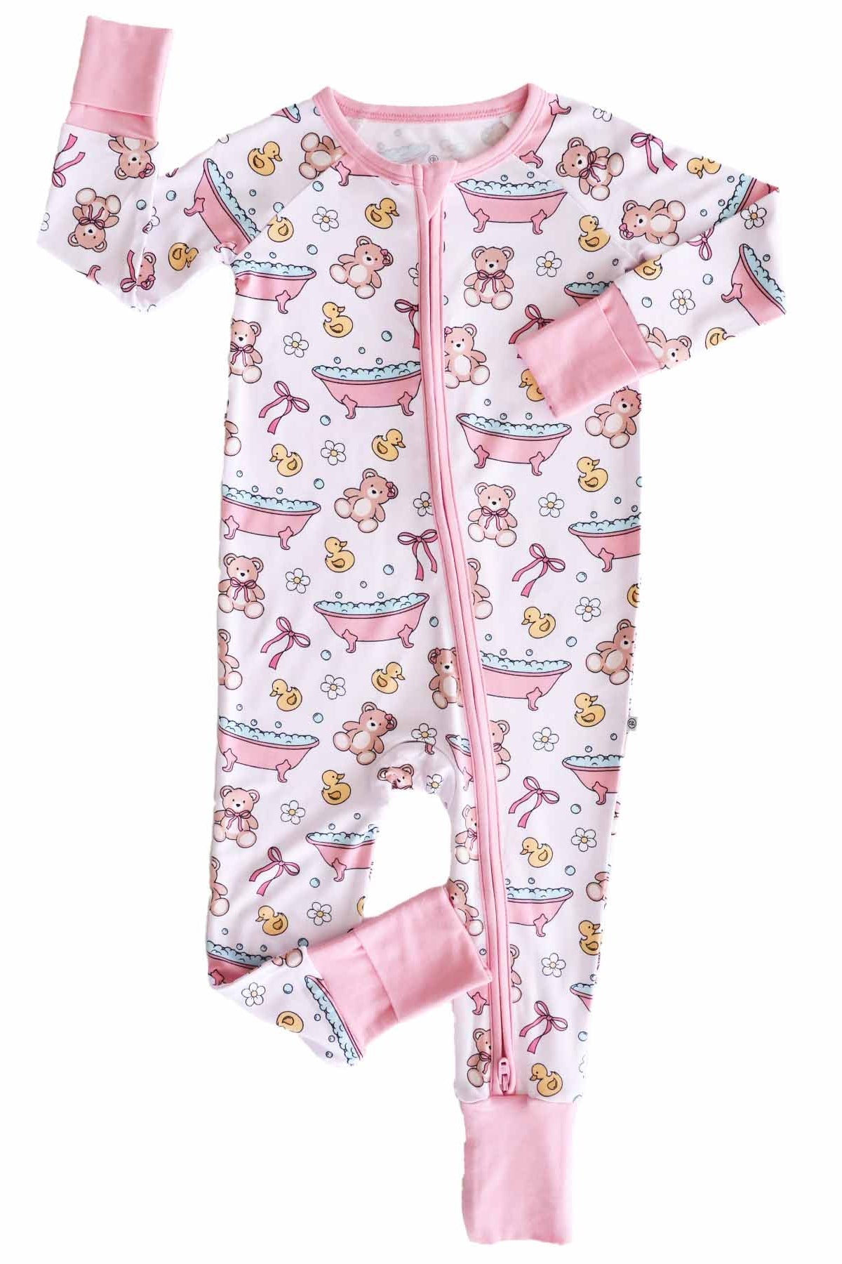 Bathtime Besties Convertible Zip Romper | Pink
