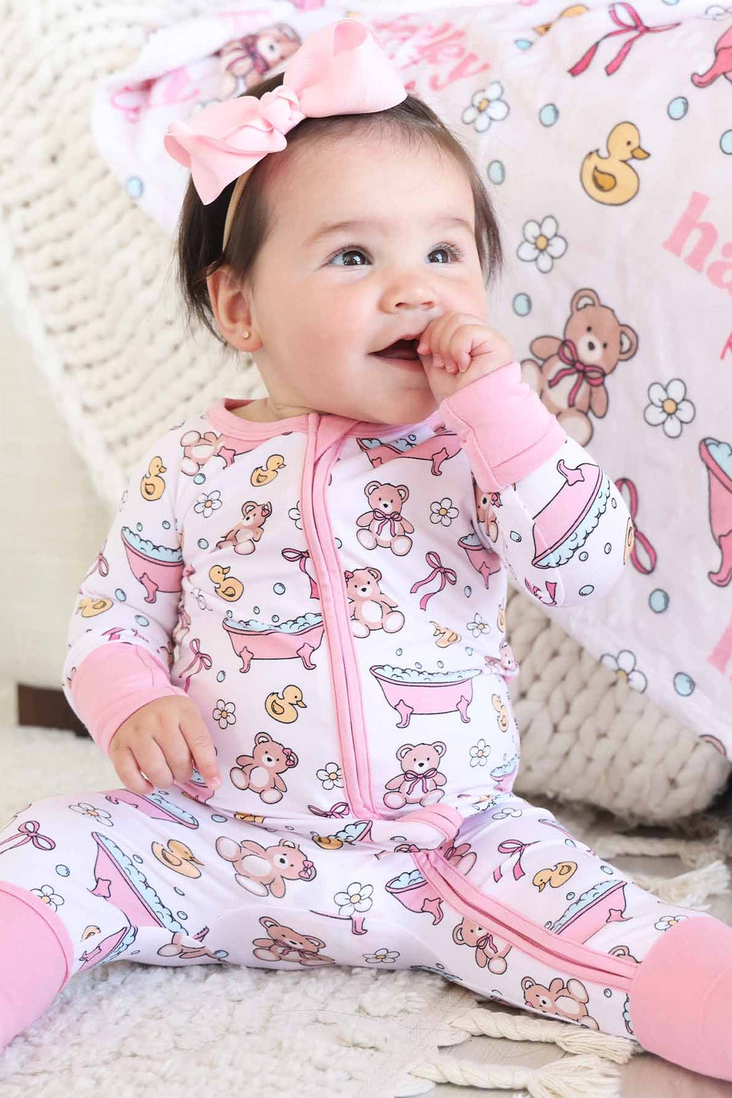 Bathtime Besties Convertible Zip Romper | Pink