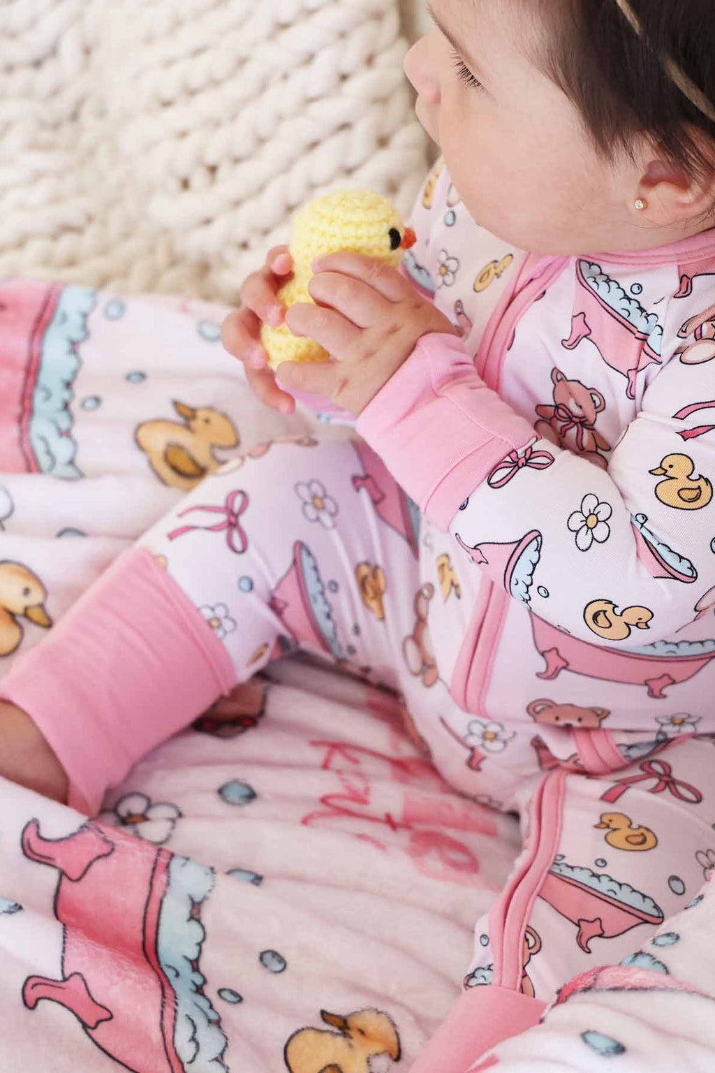 Bathtime Besties Convertible Zip Romper | Pink