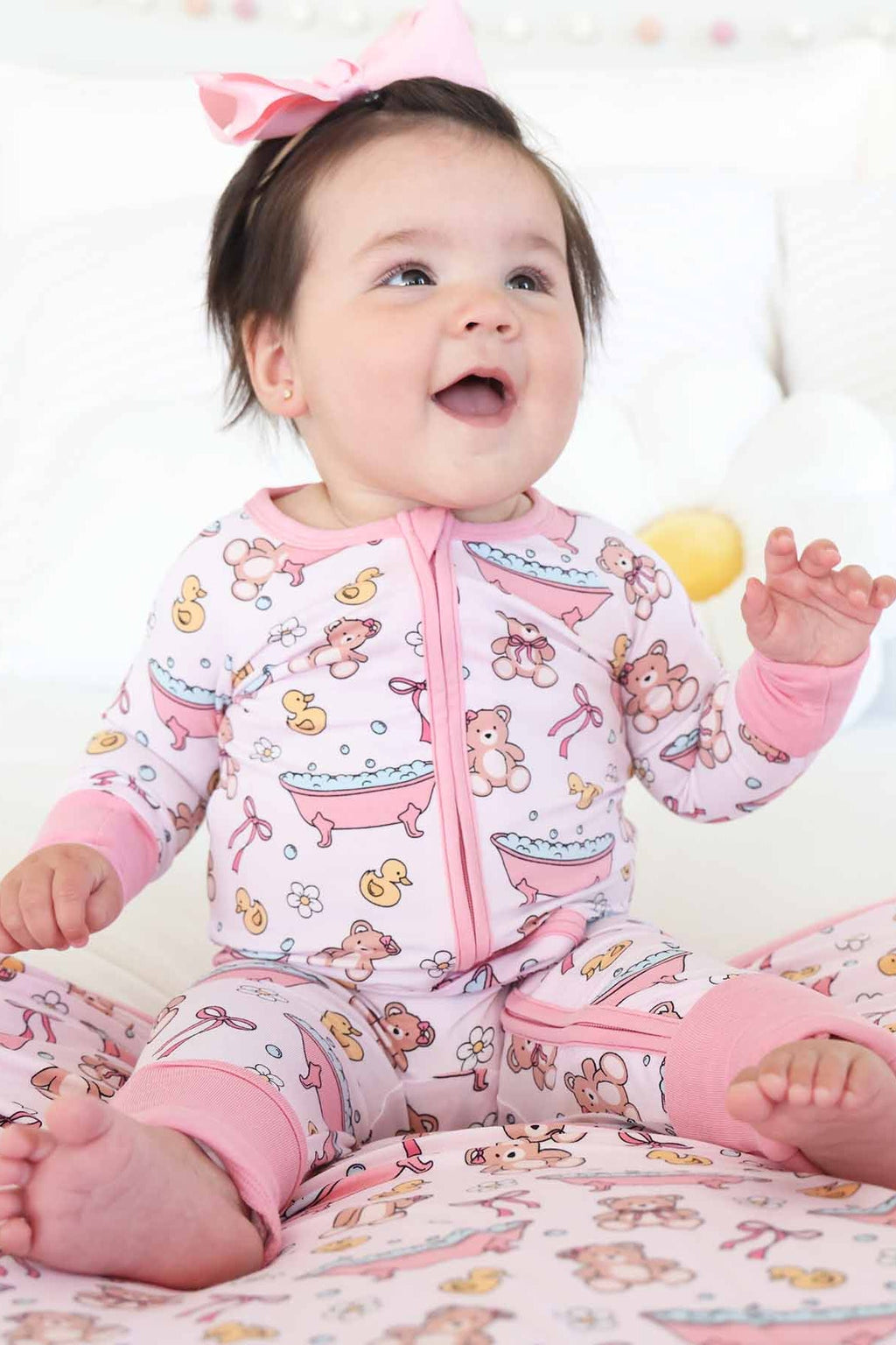 Bathtime Besties Convertible Zip Romper | Pink