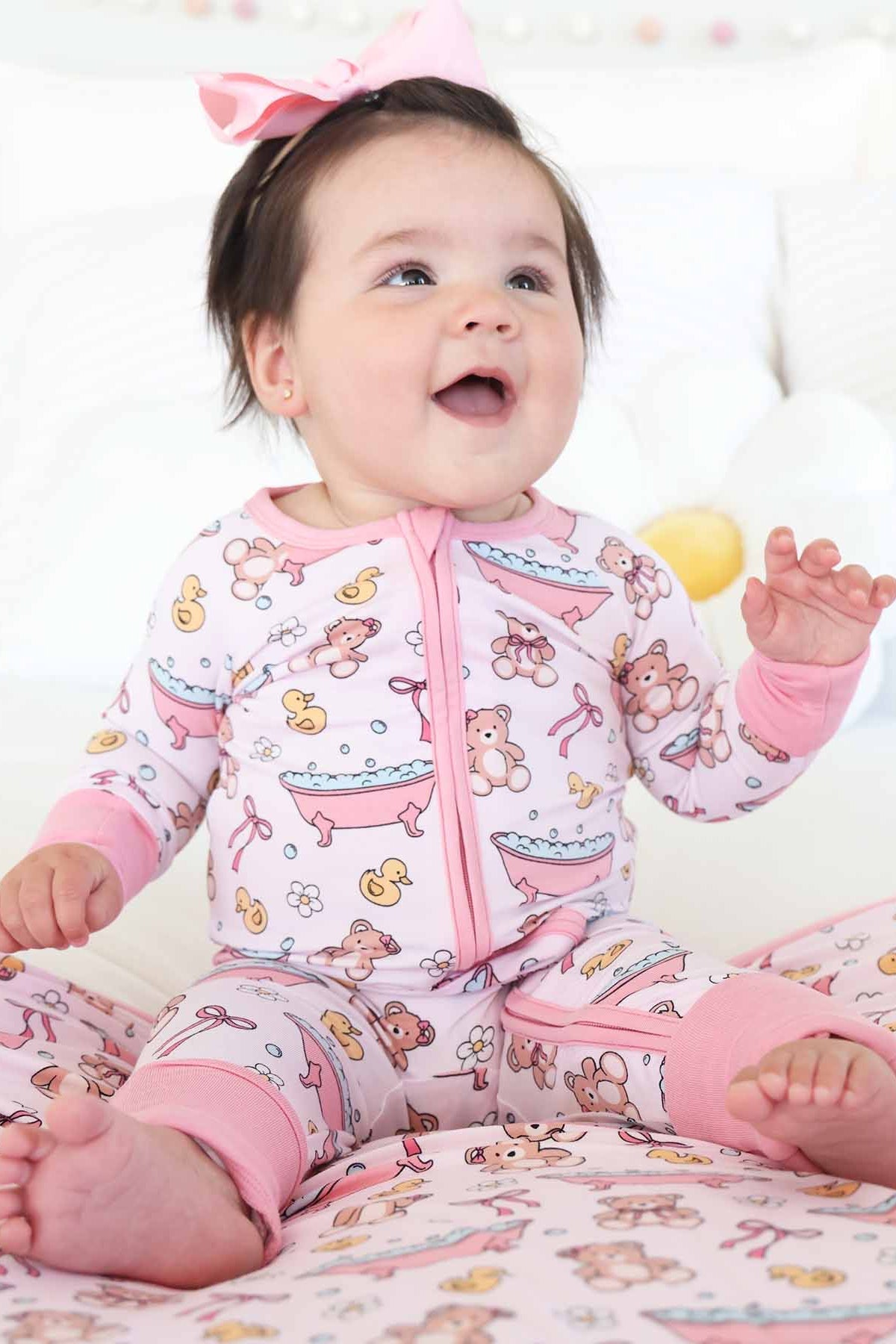 Bathtime Besties Convertible Zip Romper | Pink