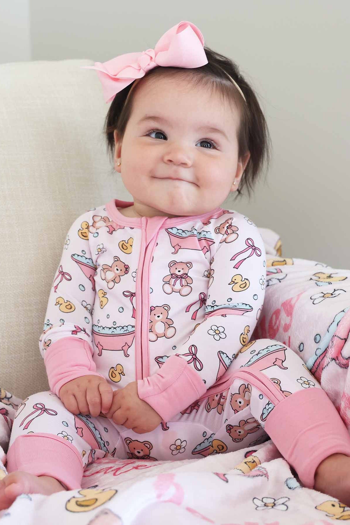Bathtime Besties Convertible Zip Romper | Pink