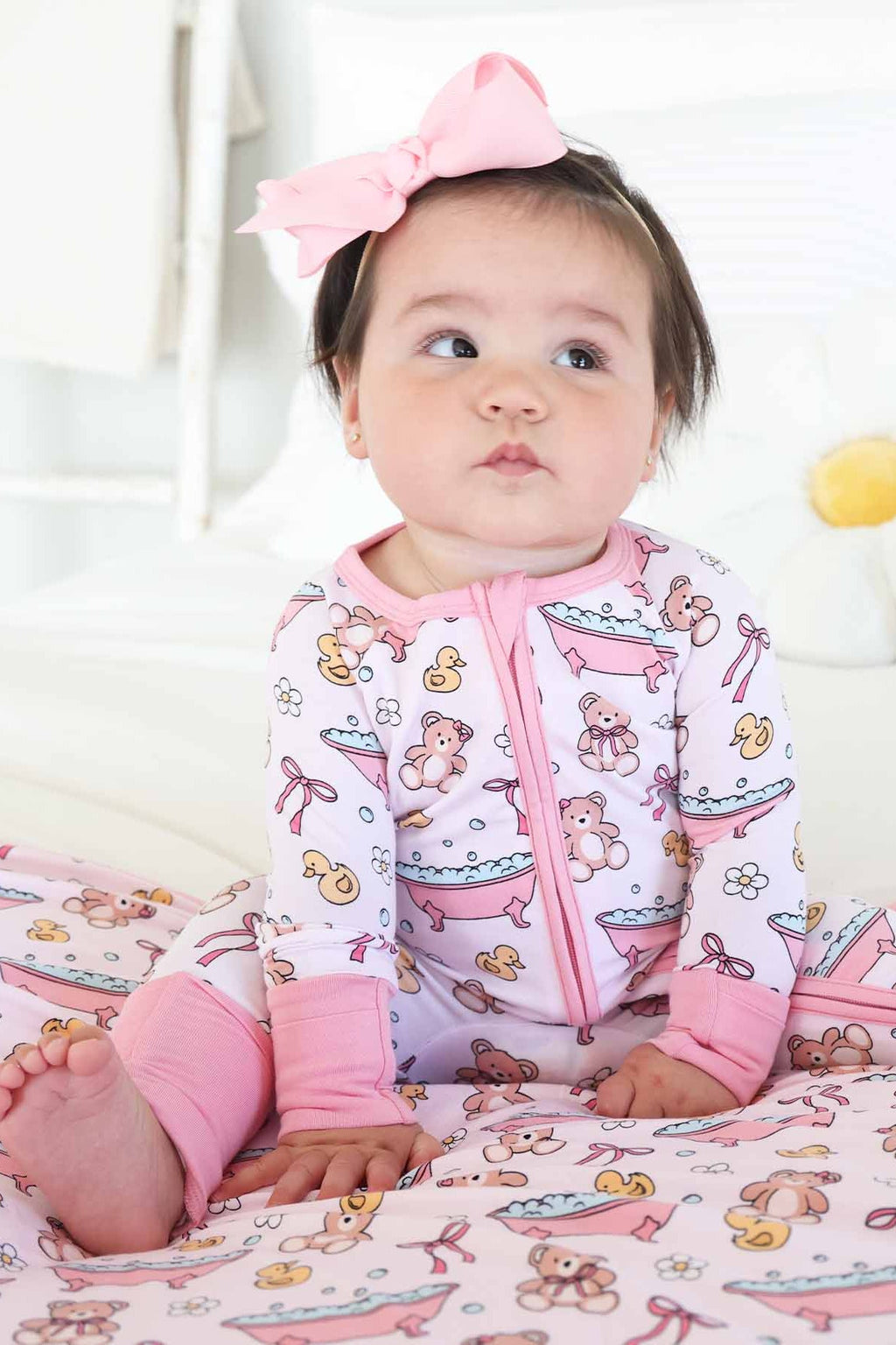 Bathtime Besties Convertible Zip Romper | Pink